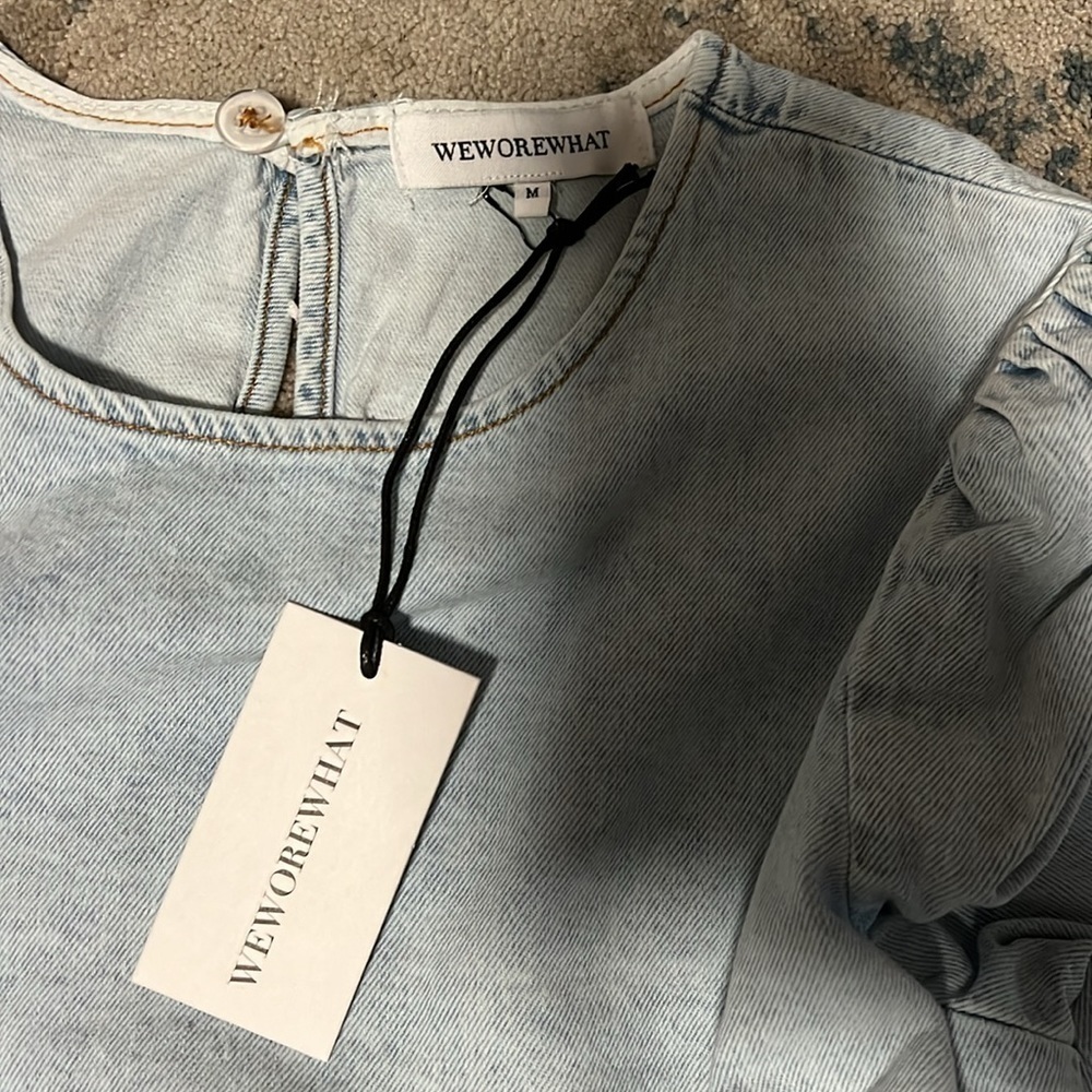 *BUNDLE* WeWoreWhat Denim Top and Denim Skirt size M - Picture 5 of 5